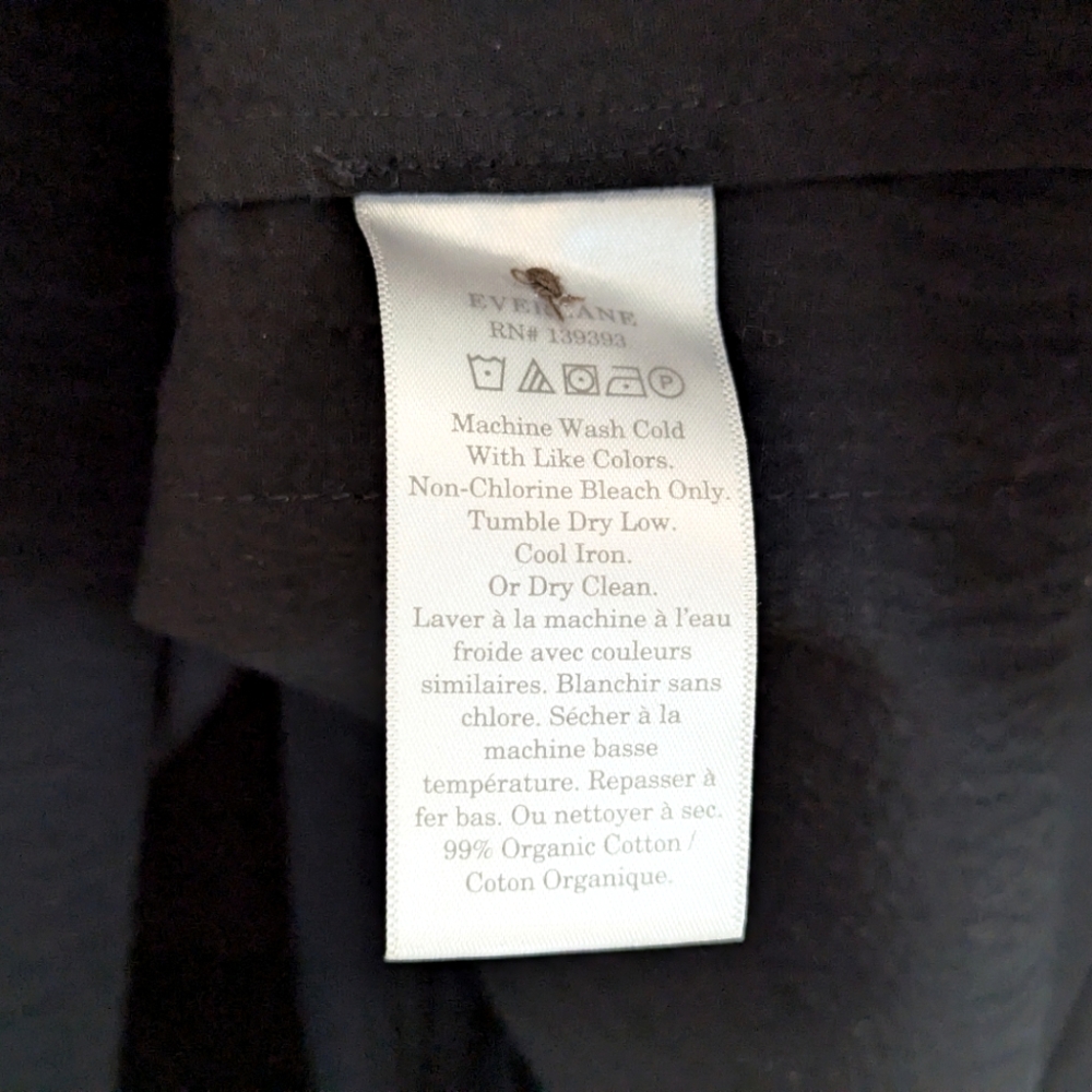 NWT Everlane Seersucker Puff Sleeve Mini Dress Black Size Medium - Picture 11 of 16